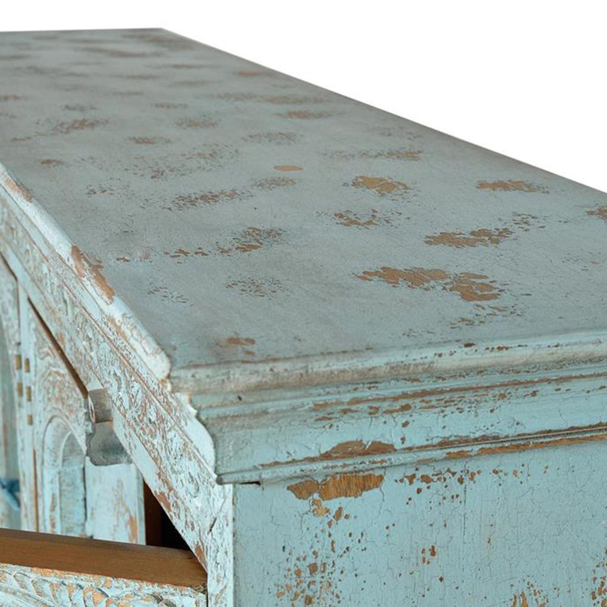 Clearance - Ndrenic Watergreen Mango Wood 4 Door Large Sideboard - FSS16388