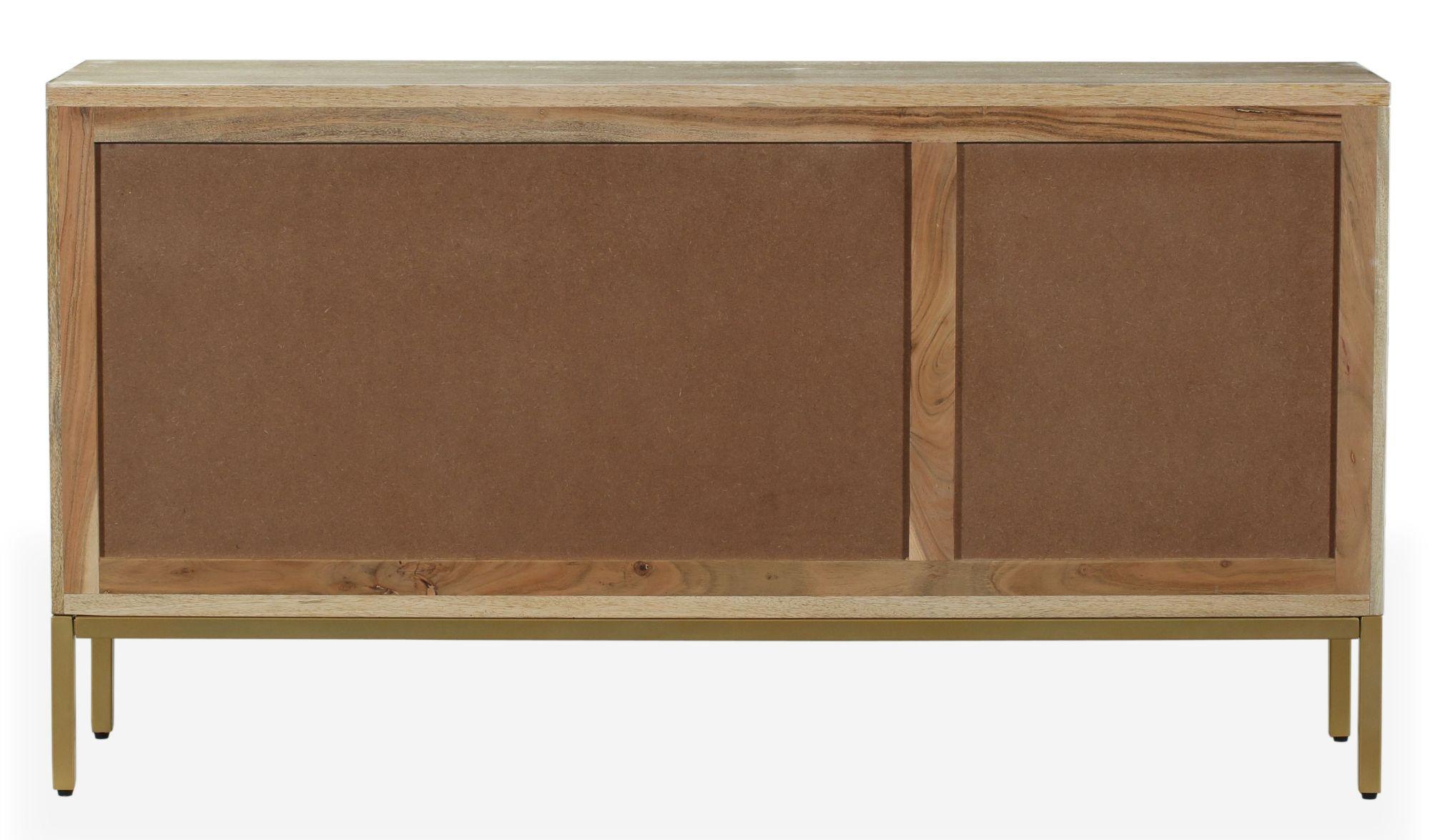 Clearance - Temis Medium Sideboard - 3 Door - Faux Marble - Grey Washed