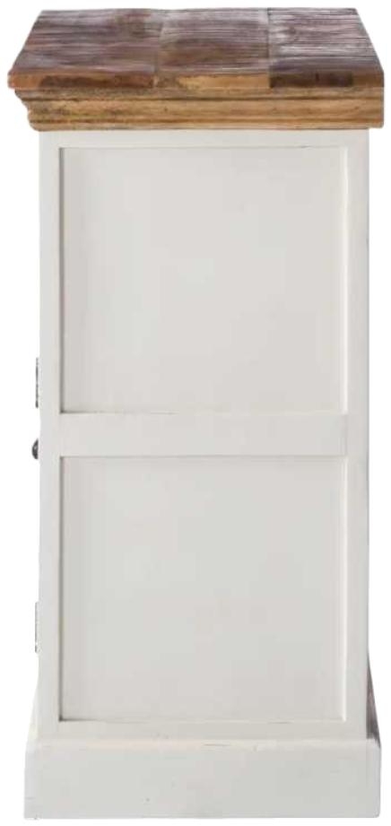 Coastal White and Wood 80cm Compact Sideboard