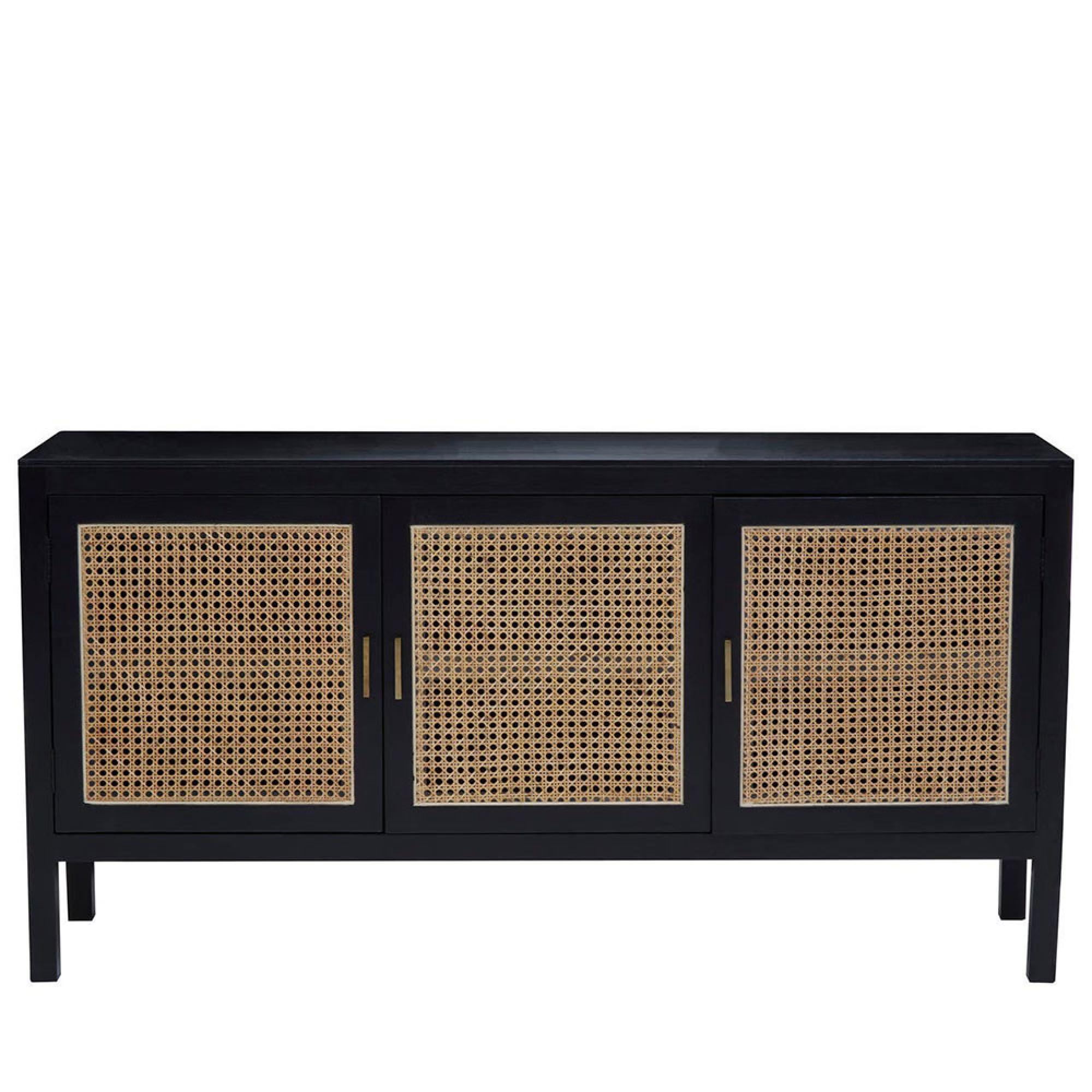 Corso Black Birchwood 3 Door Medium Sideboard - 150cm