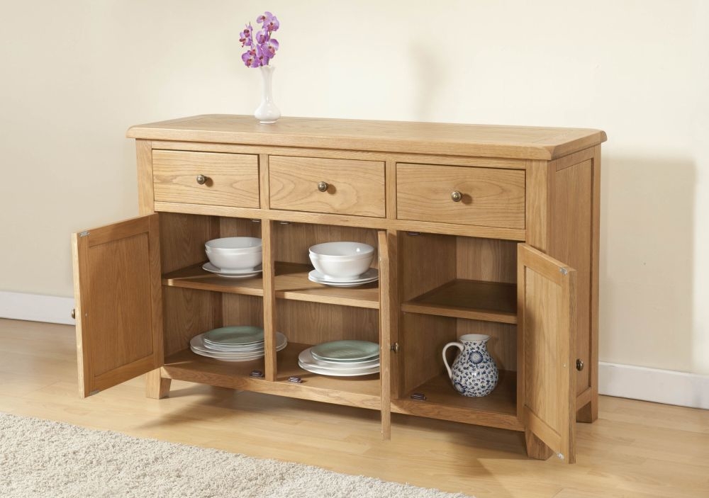 Dorset Sideboard - 3 Door - Large - 137cm - Oak