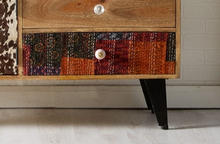 Gaya Multi Coloured 120cm Small 3 Door Sideboard