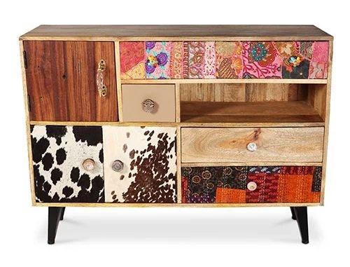 Gaya Multi Coloured 120cm Small 3 Door Sideboard