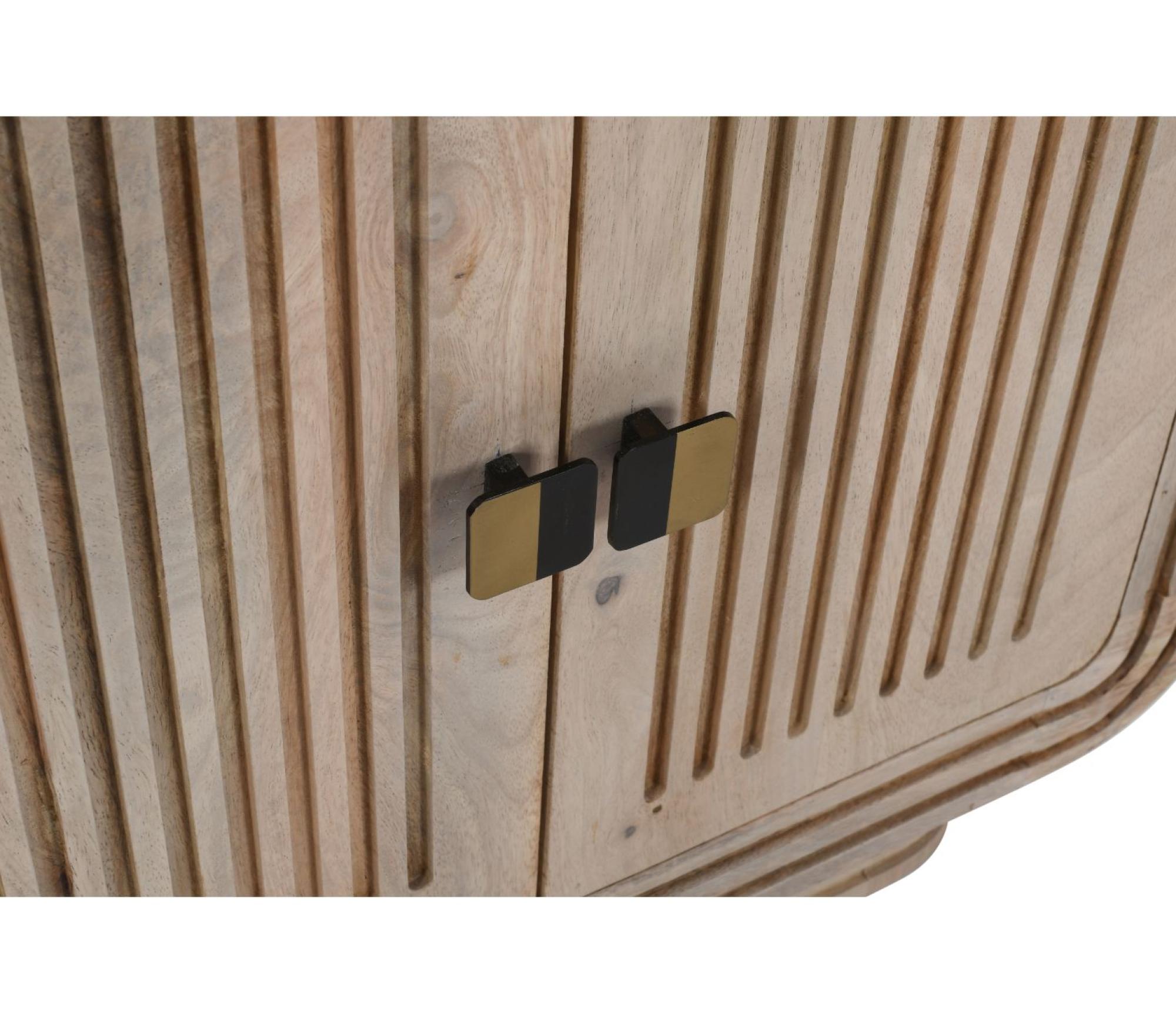 Hanover Ribbed Carved Mango Wood Small  2 Door Cabinet