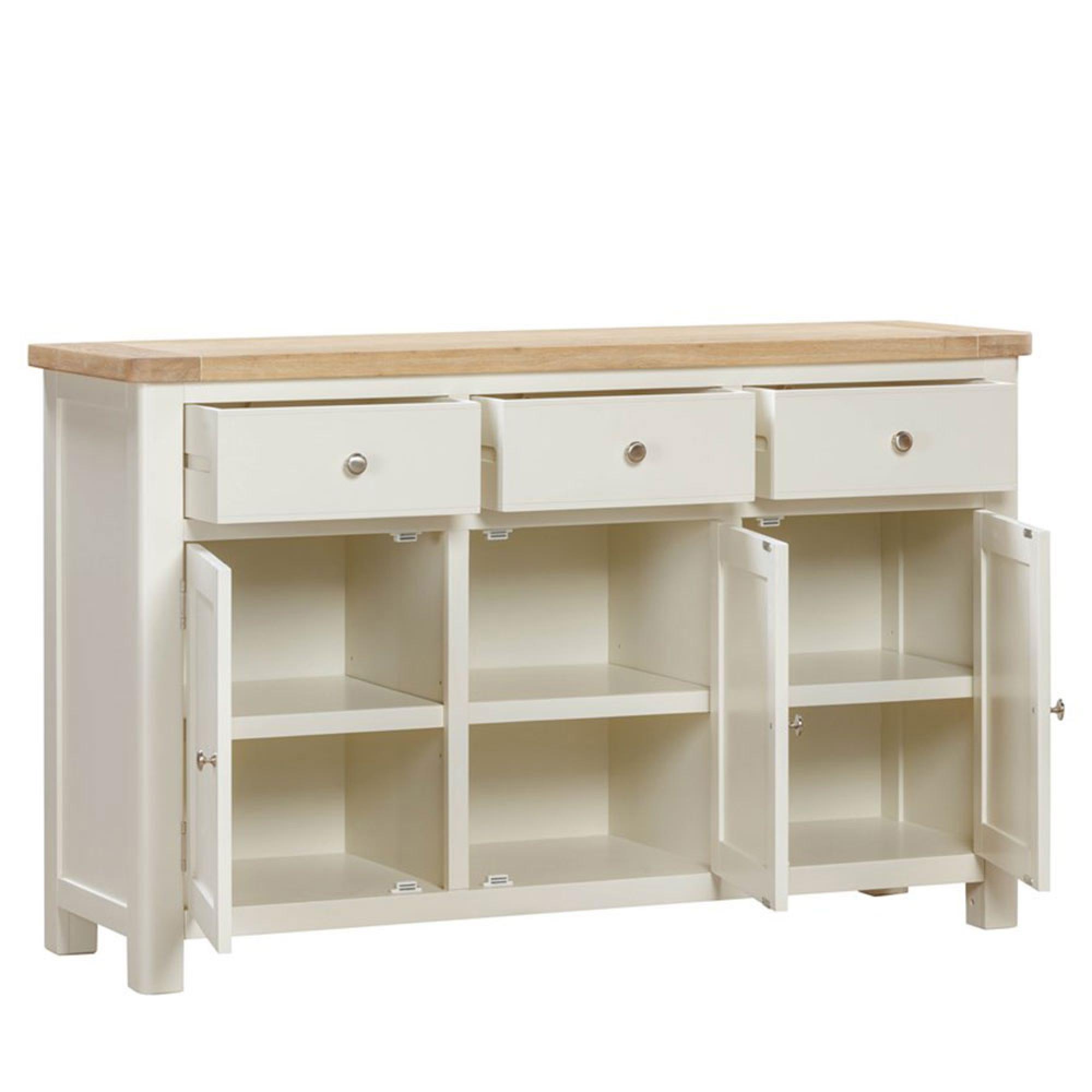 Hayley Sideboard - 3 Door - Medium - 137cm - Oak and White