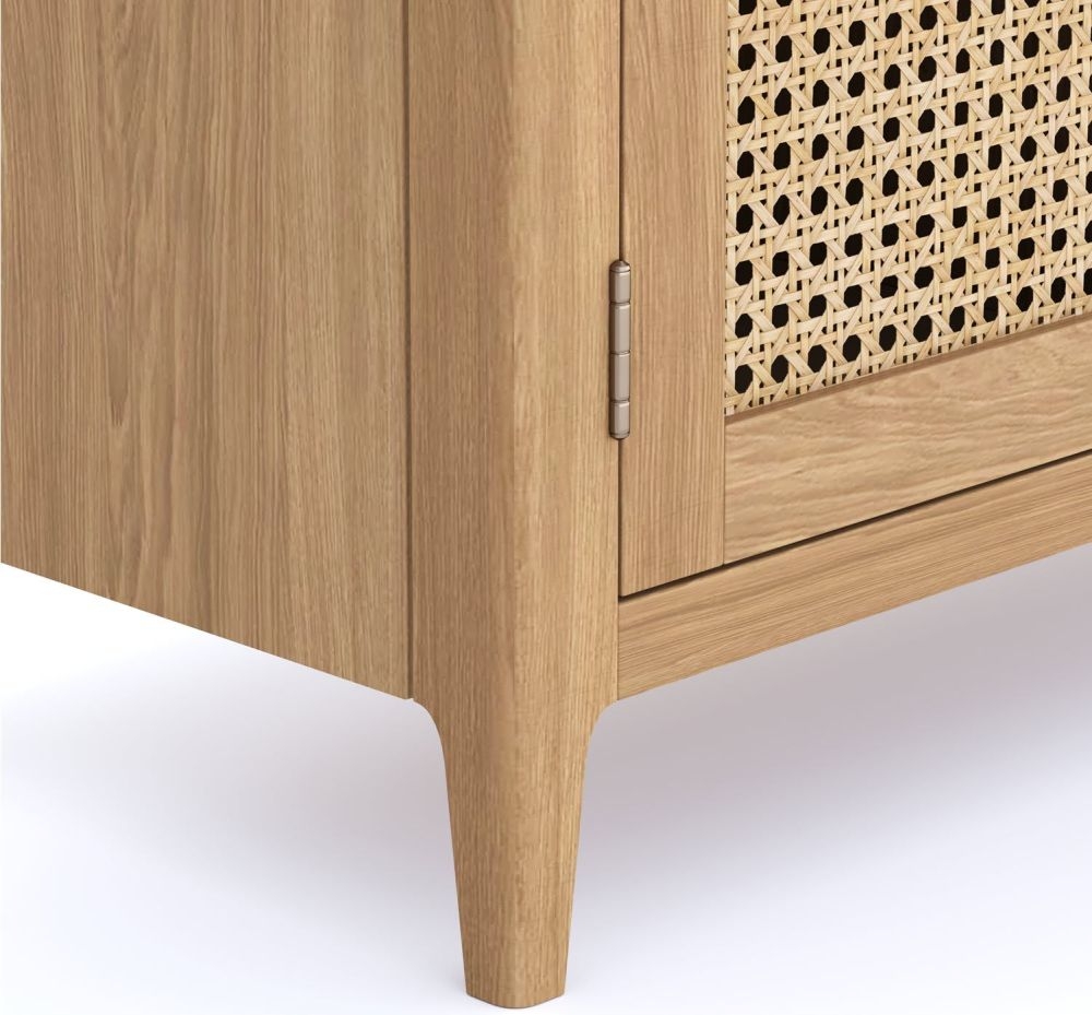 Henley Oak and Rattan Small Sideboard