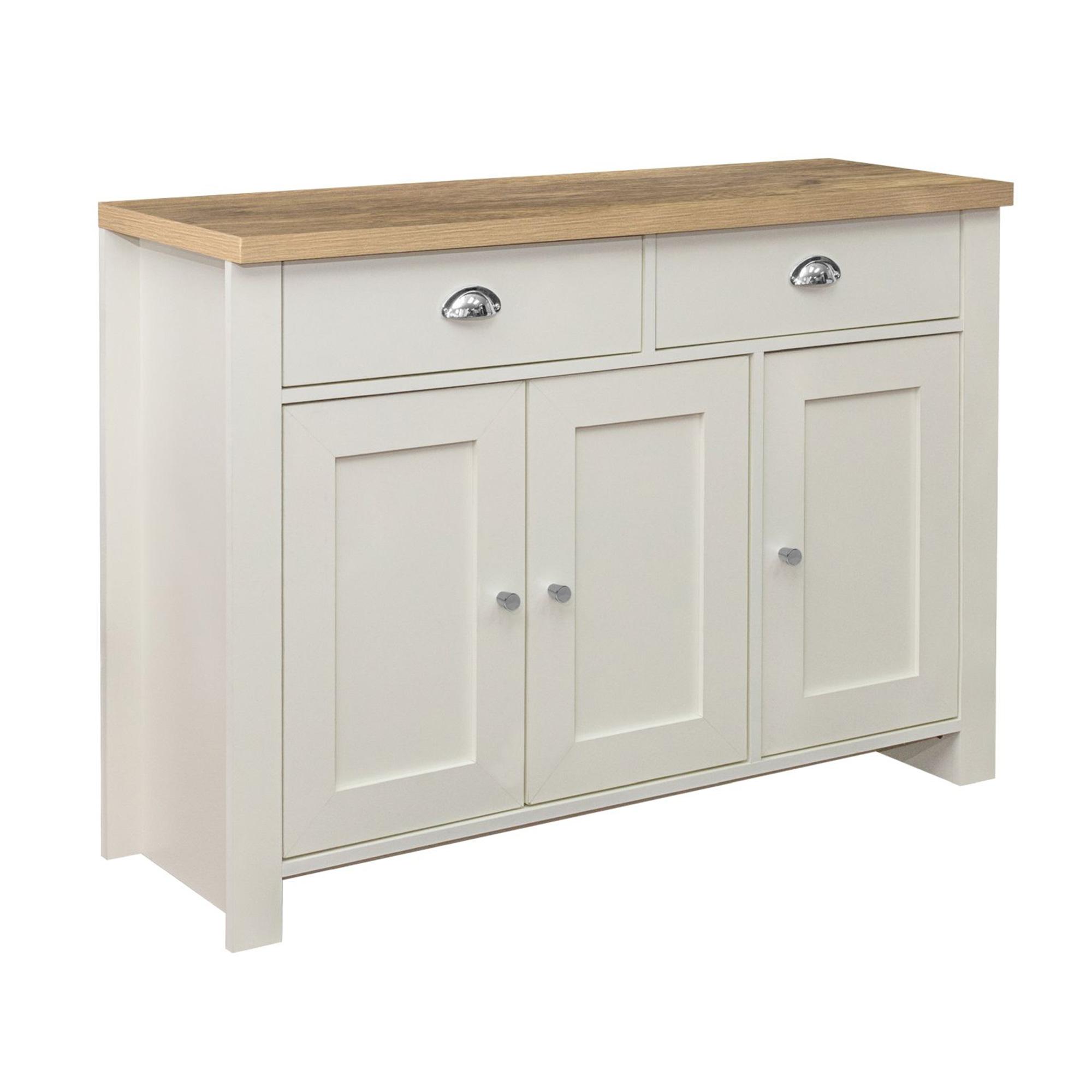 Highgate Medium Sideboard - 3 Door - Cream Painted