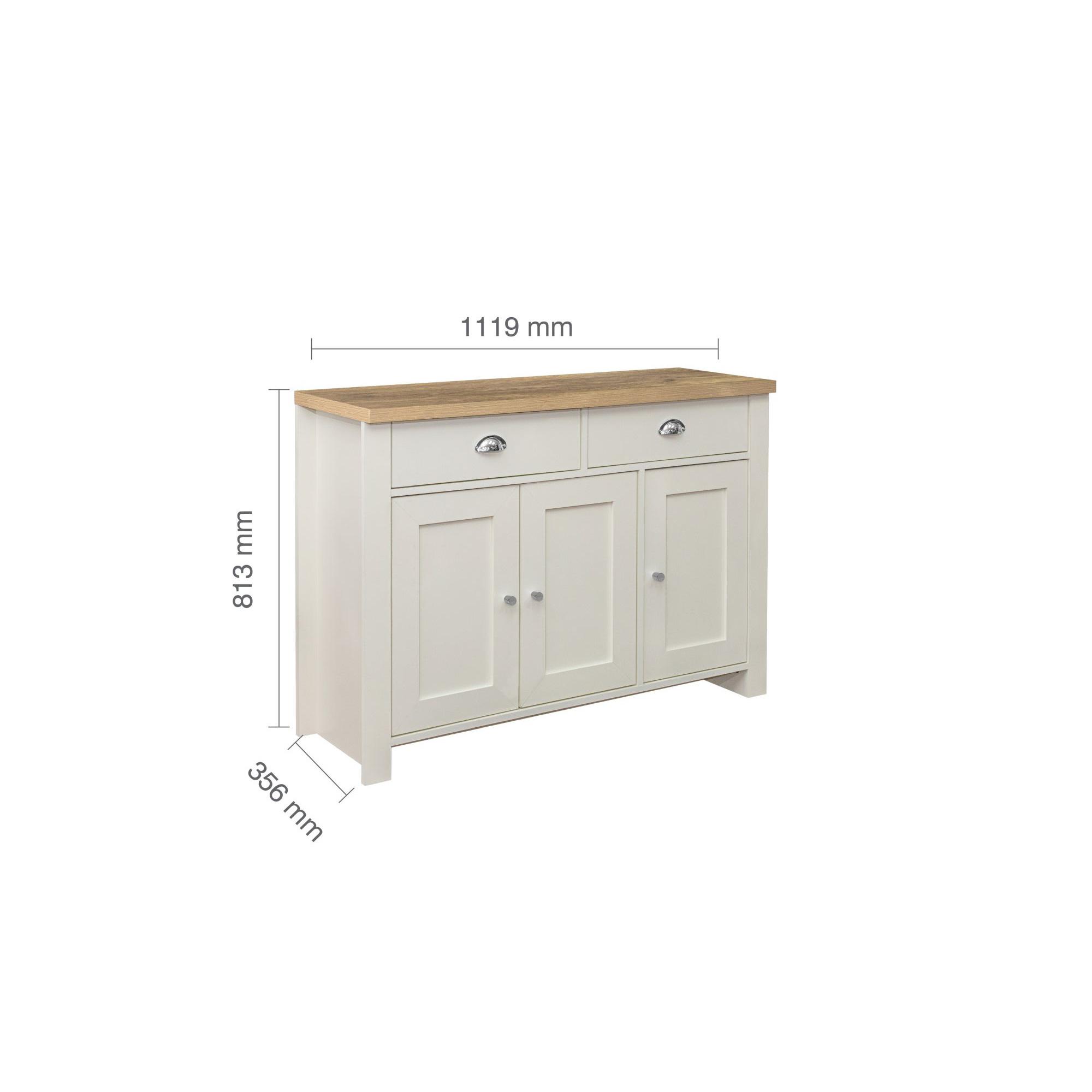 Highgate Medium Sideboard - 3 Door - Cream Painted