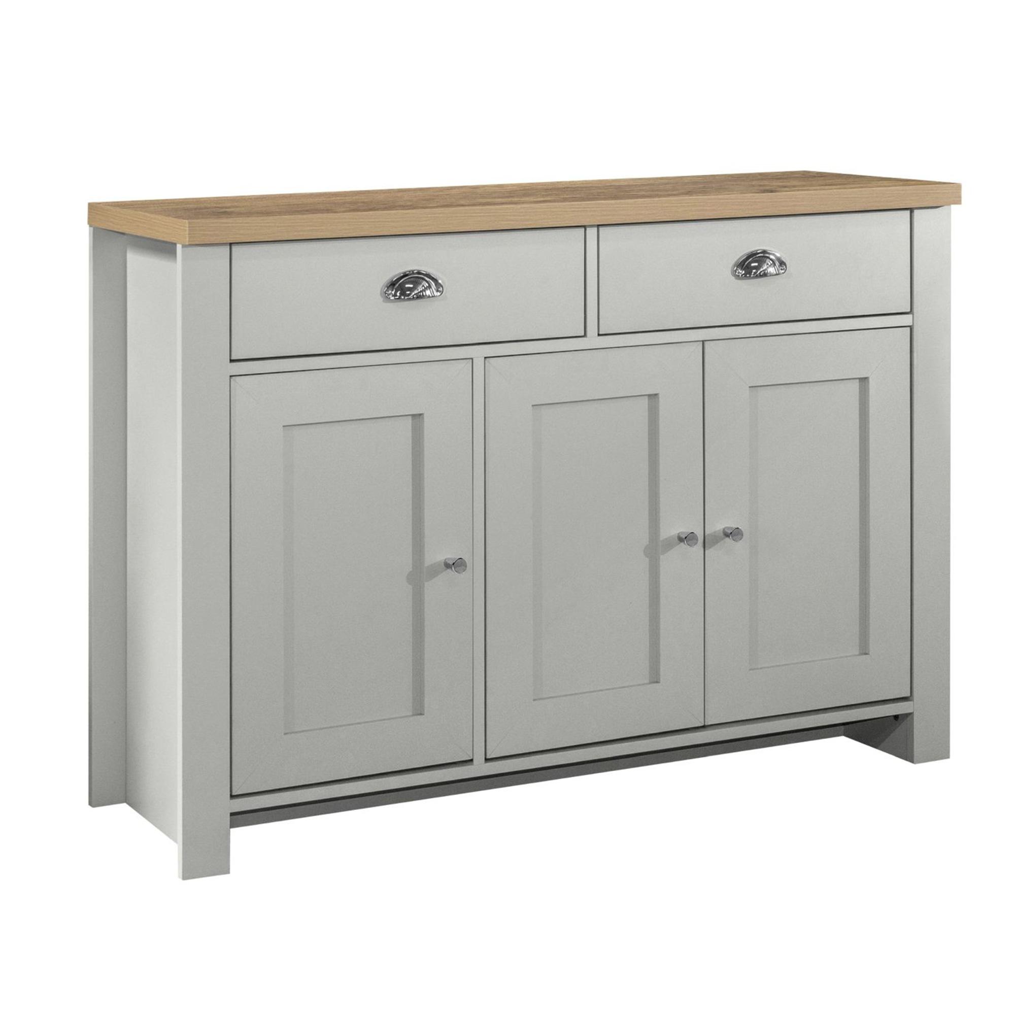 Highgate Medium Sideboard - 3 Door - Grey Painted