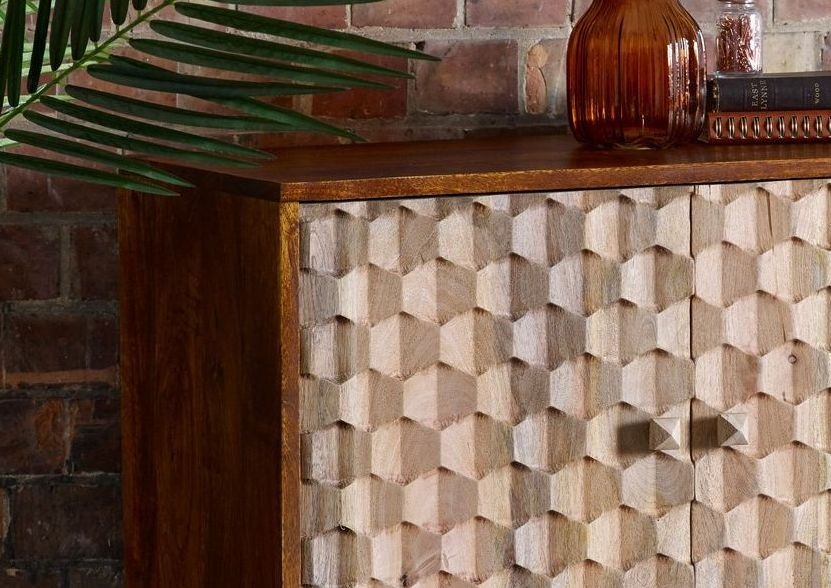 Imphal Mango Wood Geomatric 85cm Small Sideboard