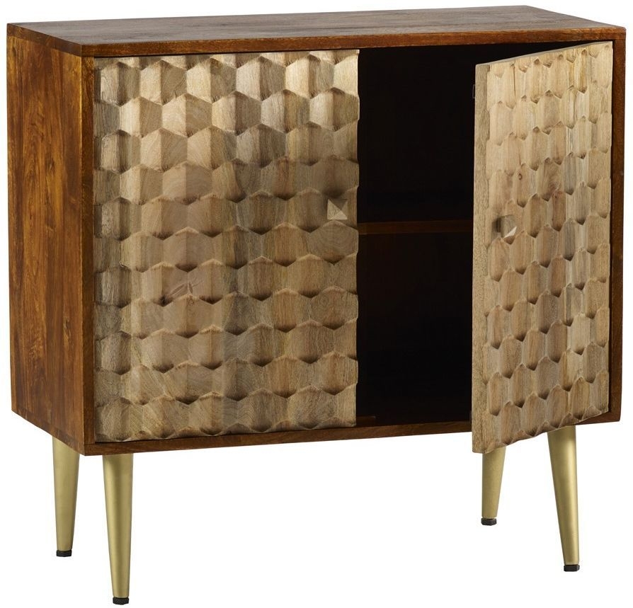 Imphal Mango Wood Geomatric 85cm Small Sideboard
