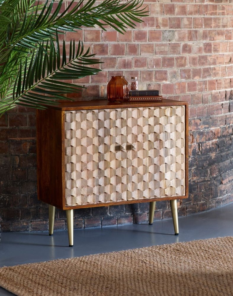 Imphal Mango Wood Geomatric 85cm Small Sideboard