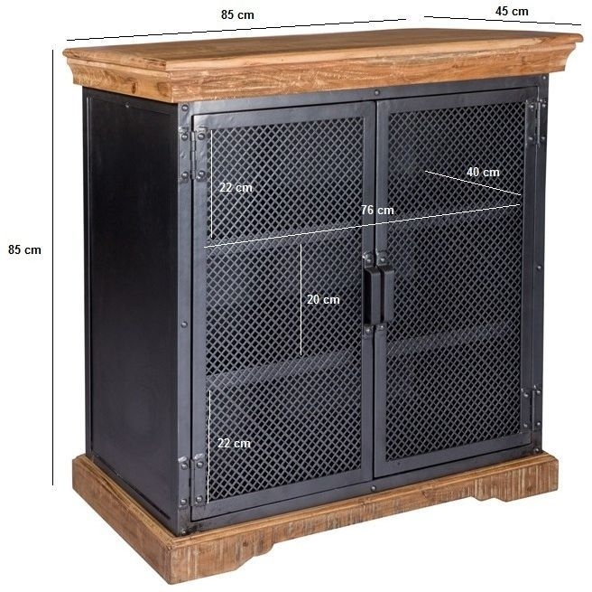 Jammu Industrial 85cm Small Sideboard - 2 Doors