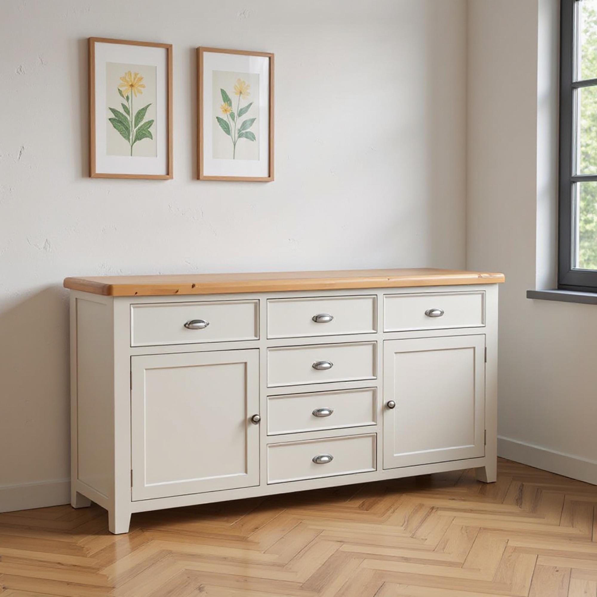 Janelle Sideboard - 2 Door - Extra Large - 188cm - Oak and Grey