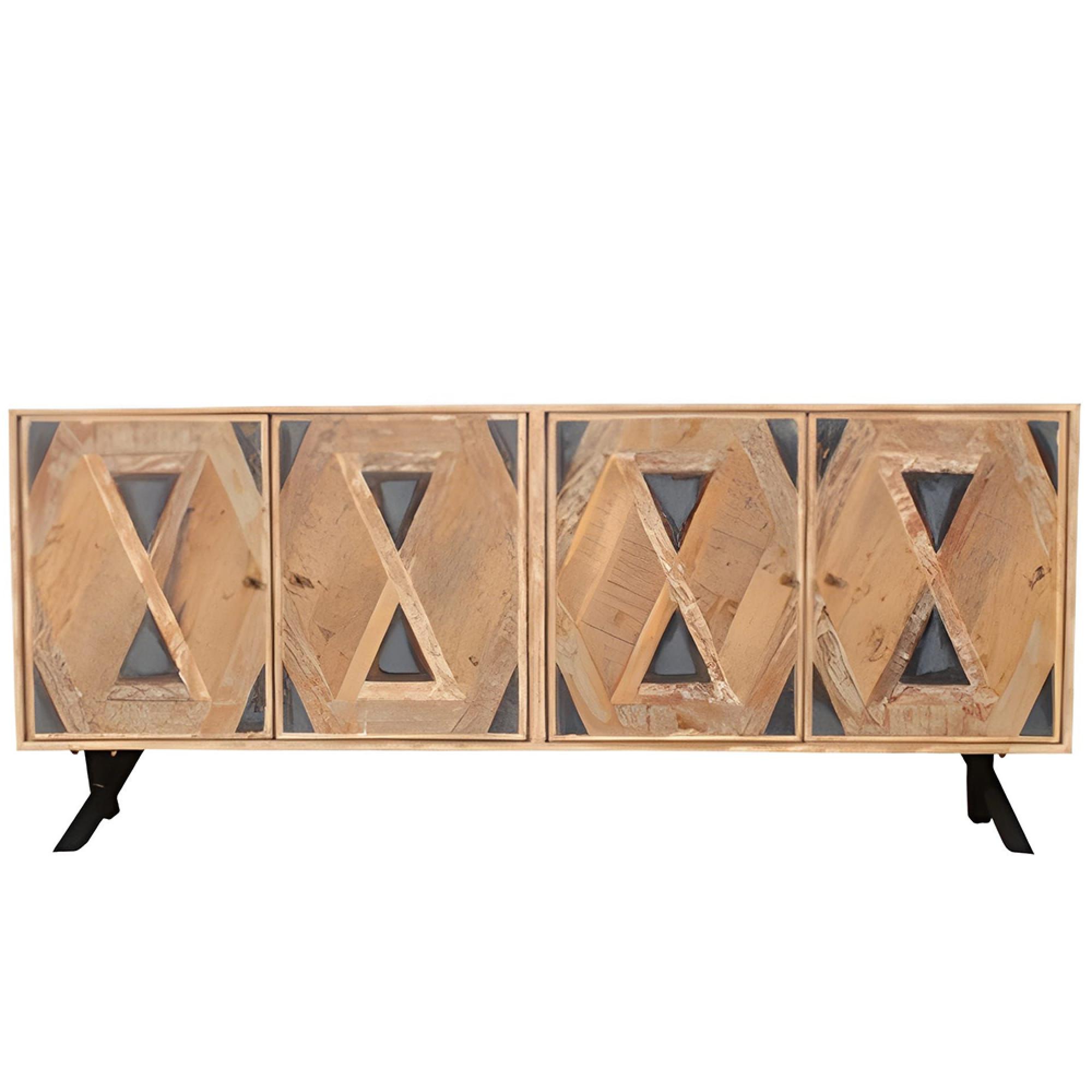 Juan Keruz Acacia Wood 4 Door Extra Large Sideboard - 200cm
