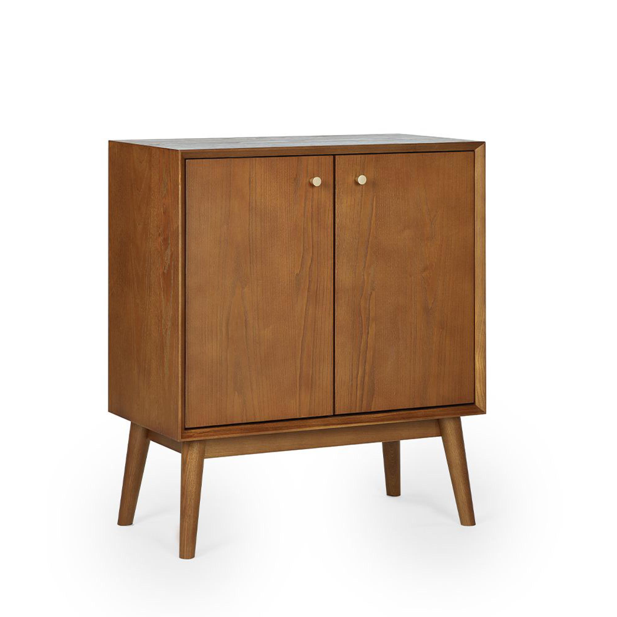 Lowry Sideboard - 70cm - Compact - 2 Door - Cherry Wood - Retro Style