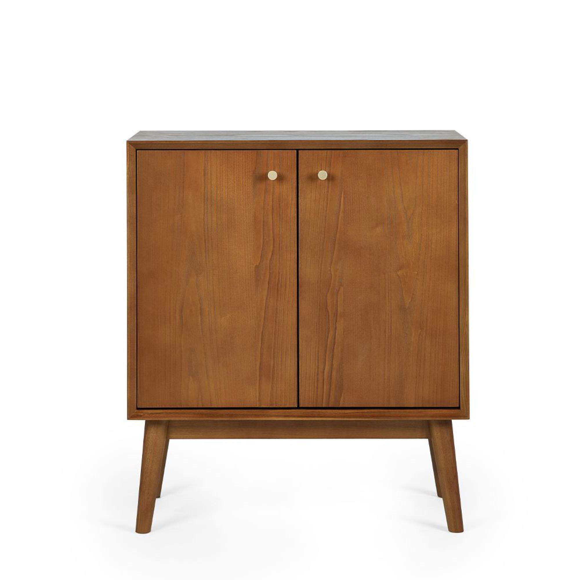 Lowry Sideboard - 70cm - Compact - 2 Door - Cherry Wood - Retro Style