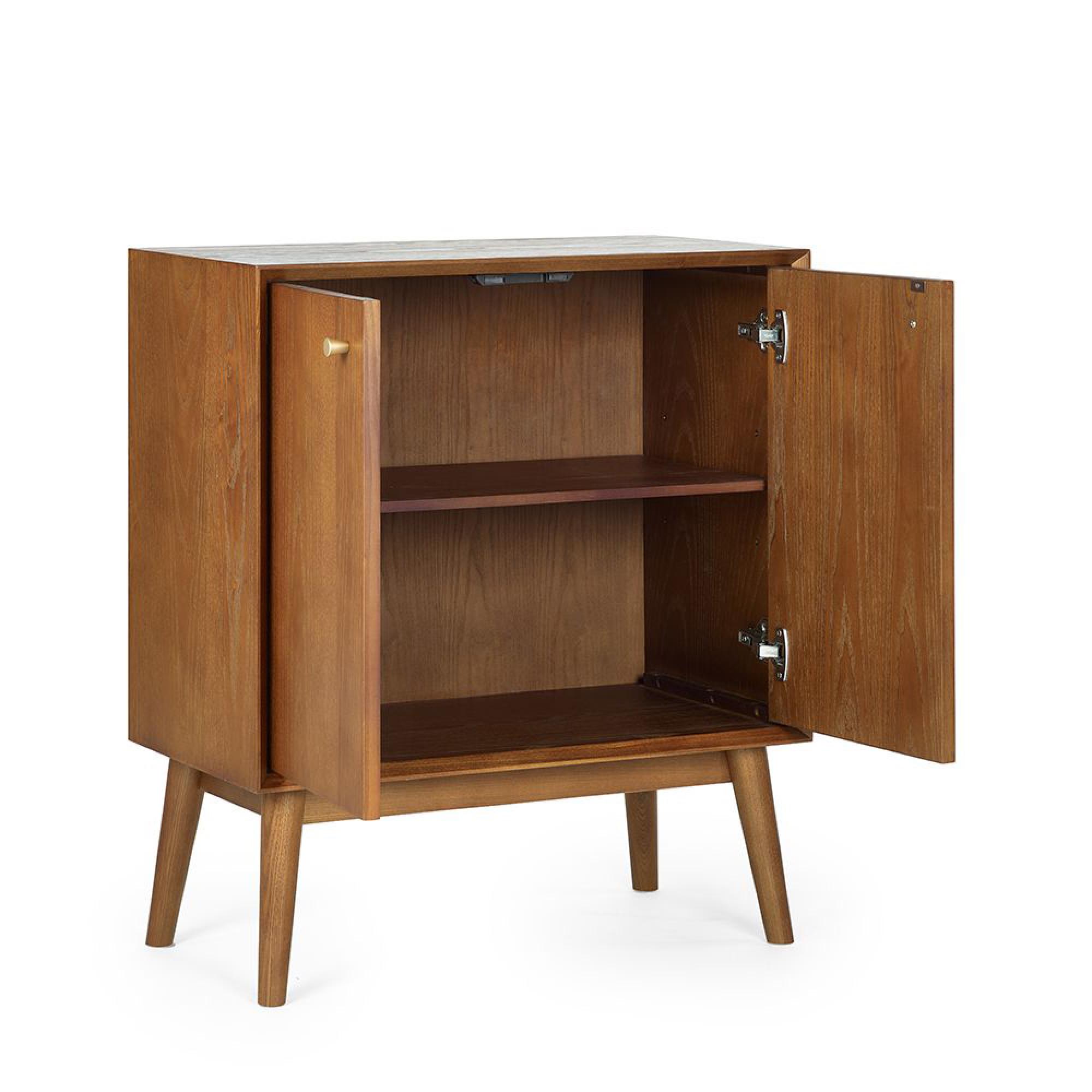Lowry Sideboard - 70cm - Compact - 2 Door - Cherry Wood - Retro Style