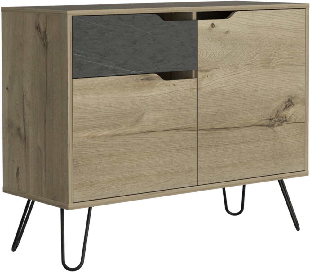 Manhattan Small Sideboard - 2 Door - Grey - Hairpin Legs