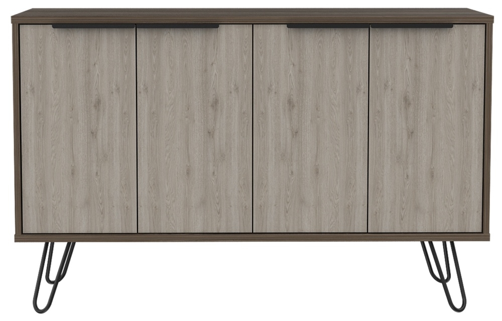 Nevada Medium Sideboard - Grey Oak - Hairpin Legs