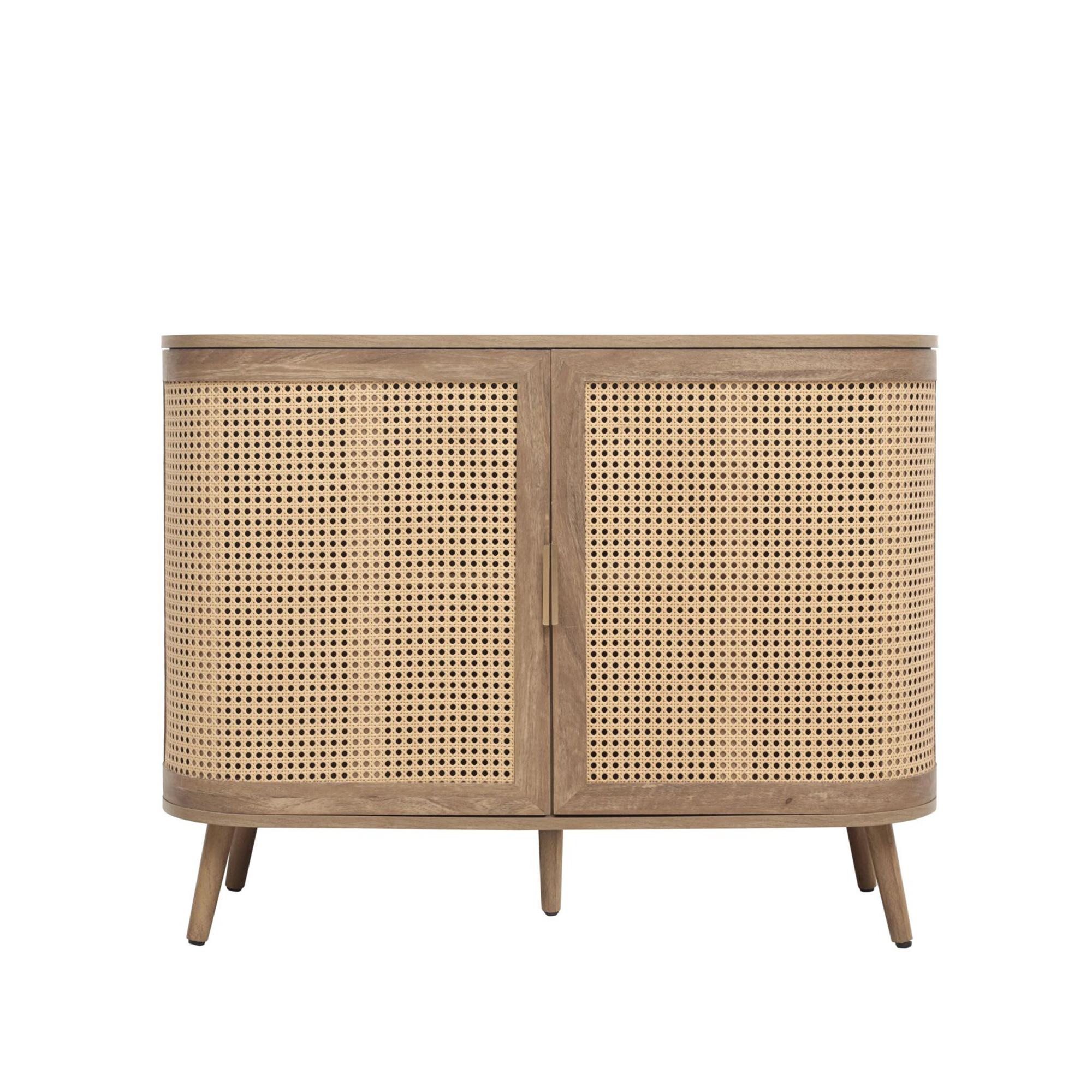 Noah Small Sideboard - 100cm - 2 Door - Oak and Rattan