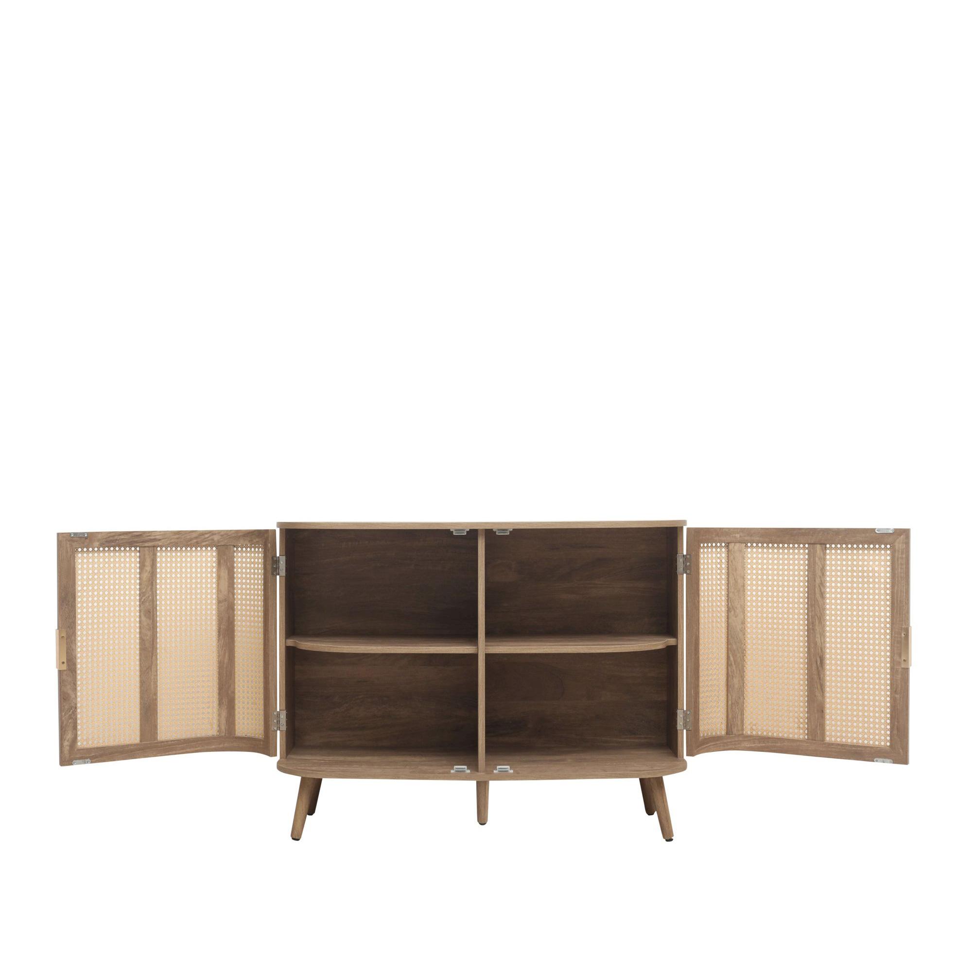 Noah Small Sideboard - 100cm - 2 Door - Oak and Rattan