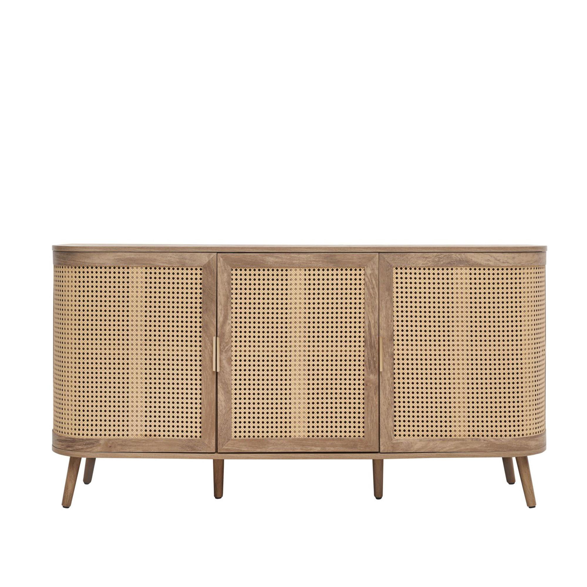 Noah Medium Sideboard - 150cm - 3 Door - Oak and Rattan