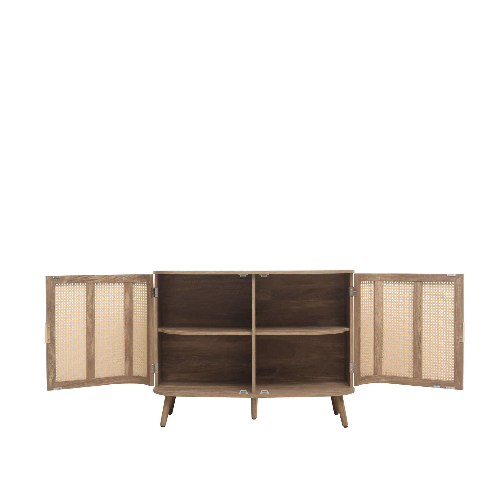 Noah Medium Sideboard - 150cm - 3 Door - Oak and Rattan