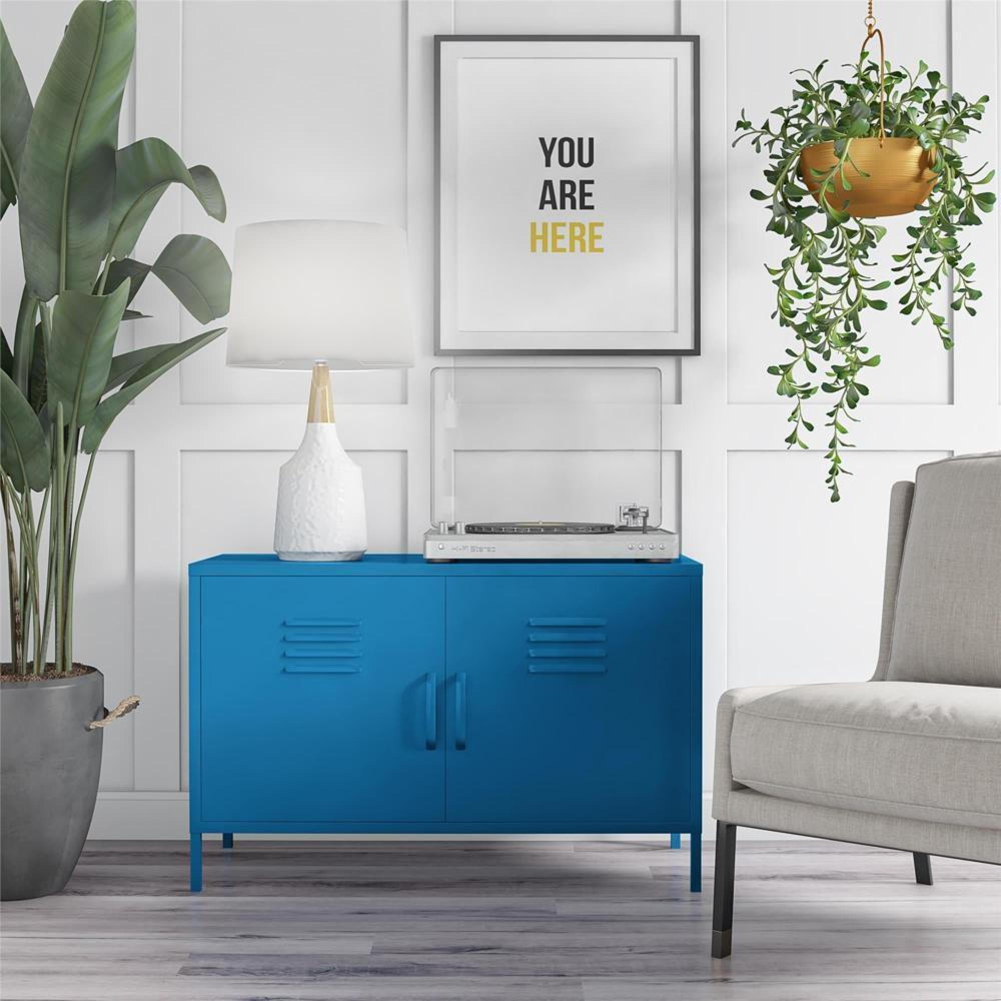 Novogratz Cache Accent Sideboard - Blue Locker - 2 Doors - 4012810COMNUK