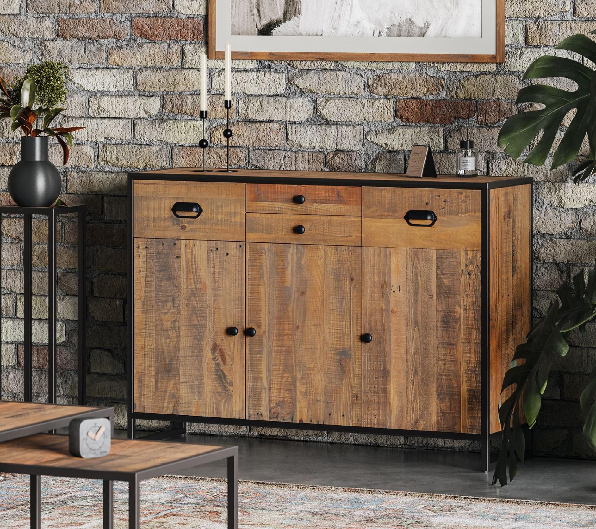 Ooki Reclaimed Wood Sideboard - Small - 3 Door