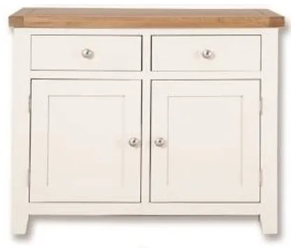 Perth White and Wood Small 2 Door Sideboard