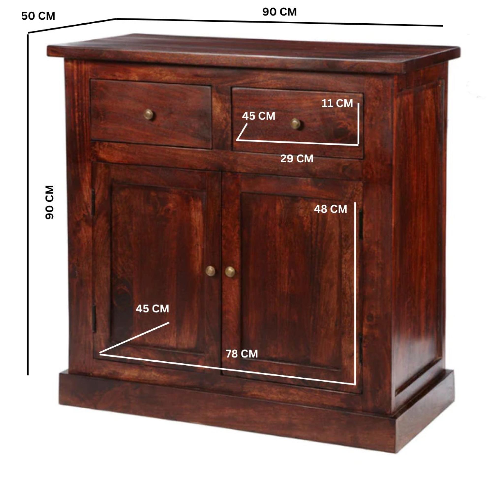 Phulera Dark Wood 90cm Small Sideboard