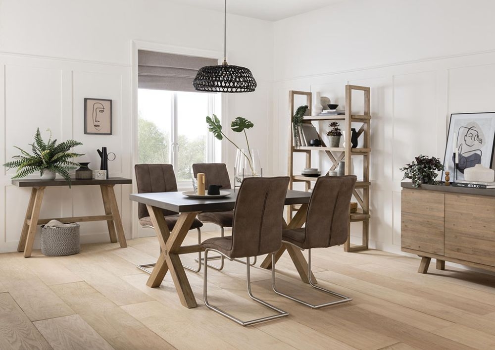 Pimlico Acacia Wood and Concrete Top Large Sideboard