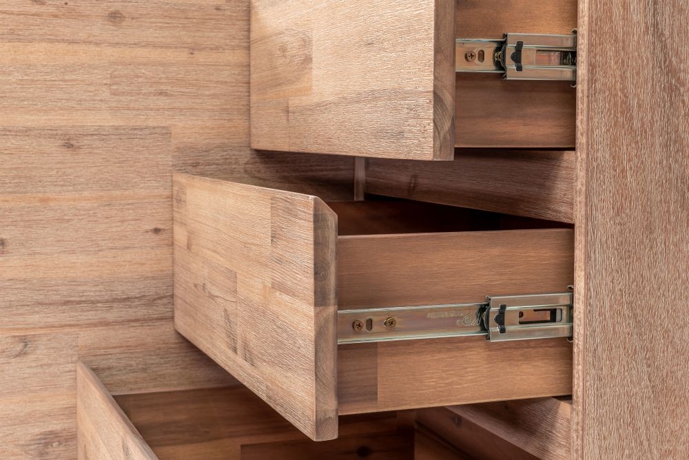 Pimlico Acacia Wood and Concrete Top Large Sideboard