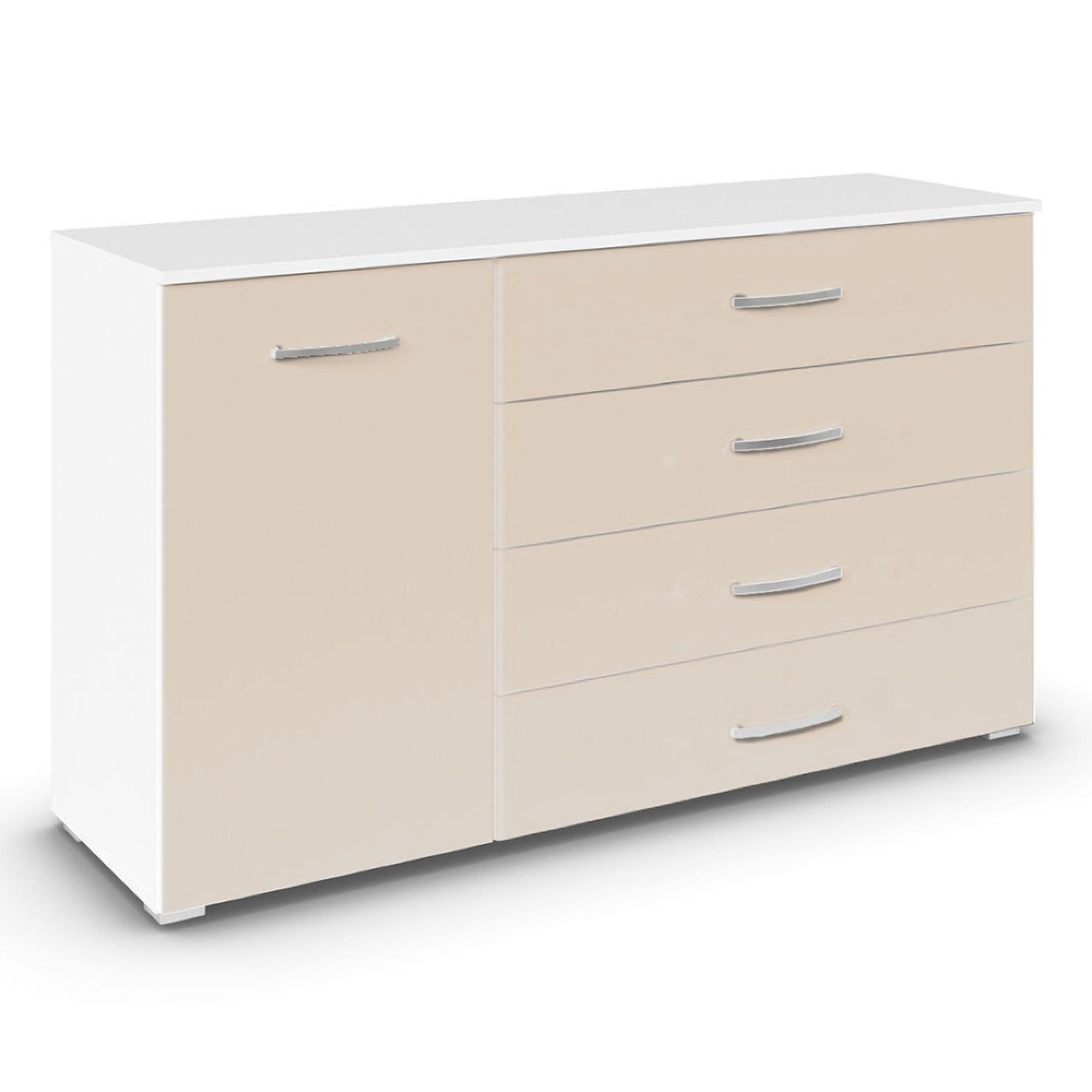 Rauch Aditio 1 Door Medium Sideboard - 120cm - Alpine White and Champagne