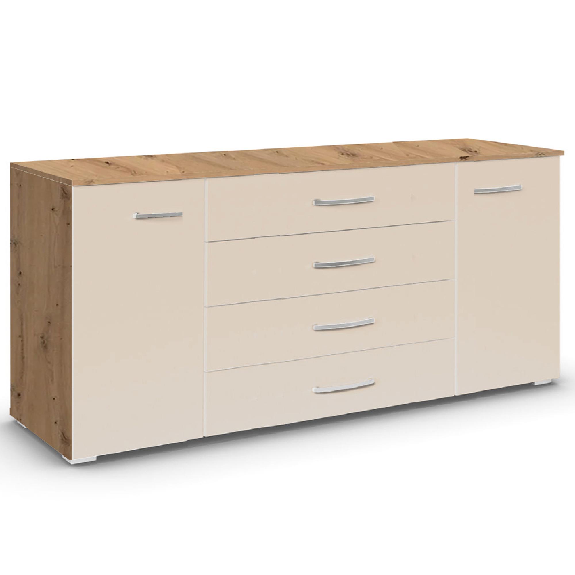 Rauch Aditio 2 Door Large Sideboard - 160cm - Artisan Oak and Champagne