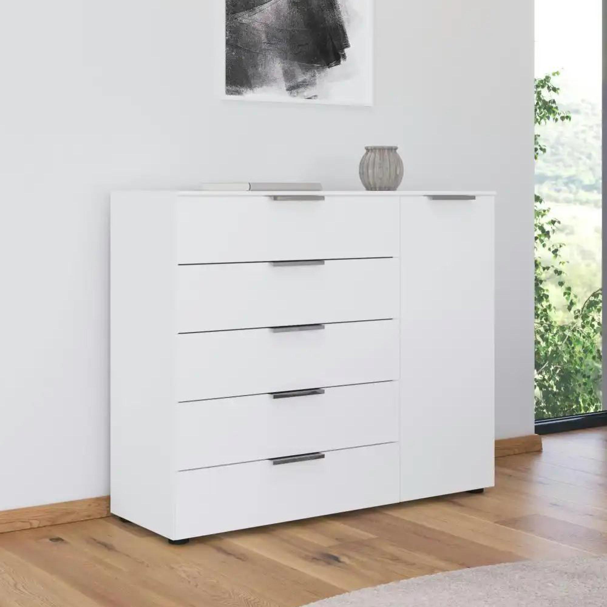 Rauch Flipp 1 Door Sideboard with Adjustable Height - 120cm - Alpine White