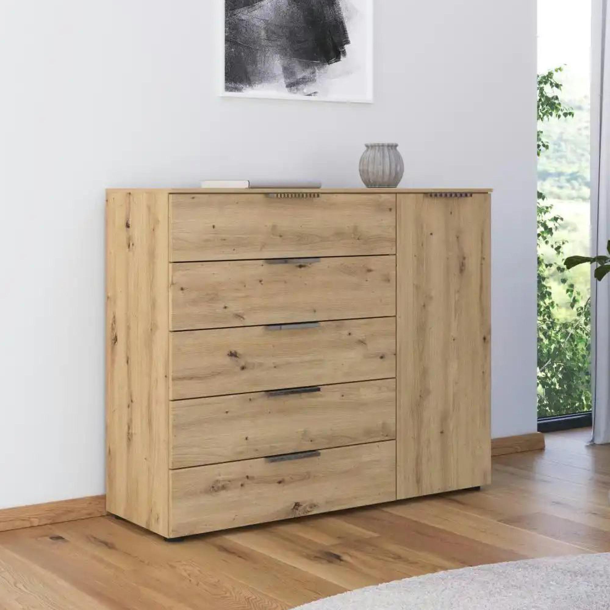 Rauch Flipp 1 Door Sideboard with Adjustable Height - 120cm - Artisan Oak