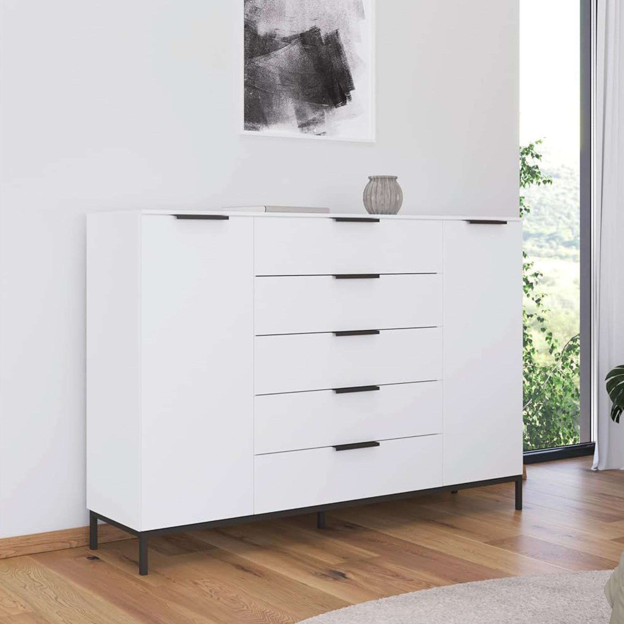 Rauch Flipp 2 Door Sideboard with Metal Base - 180cm - Alpine White