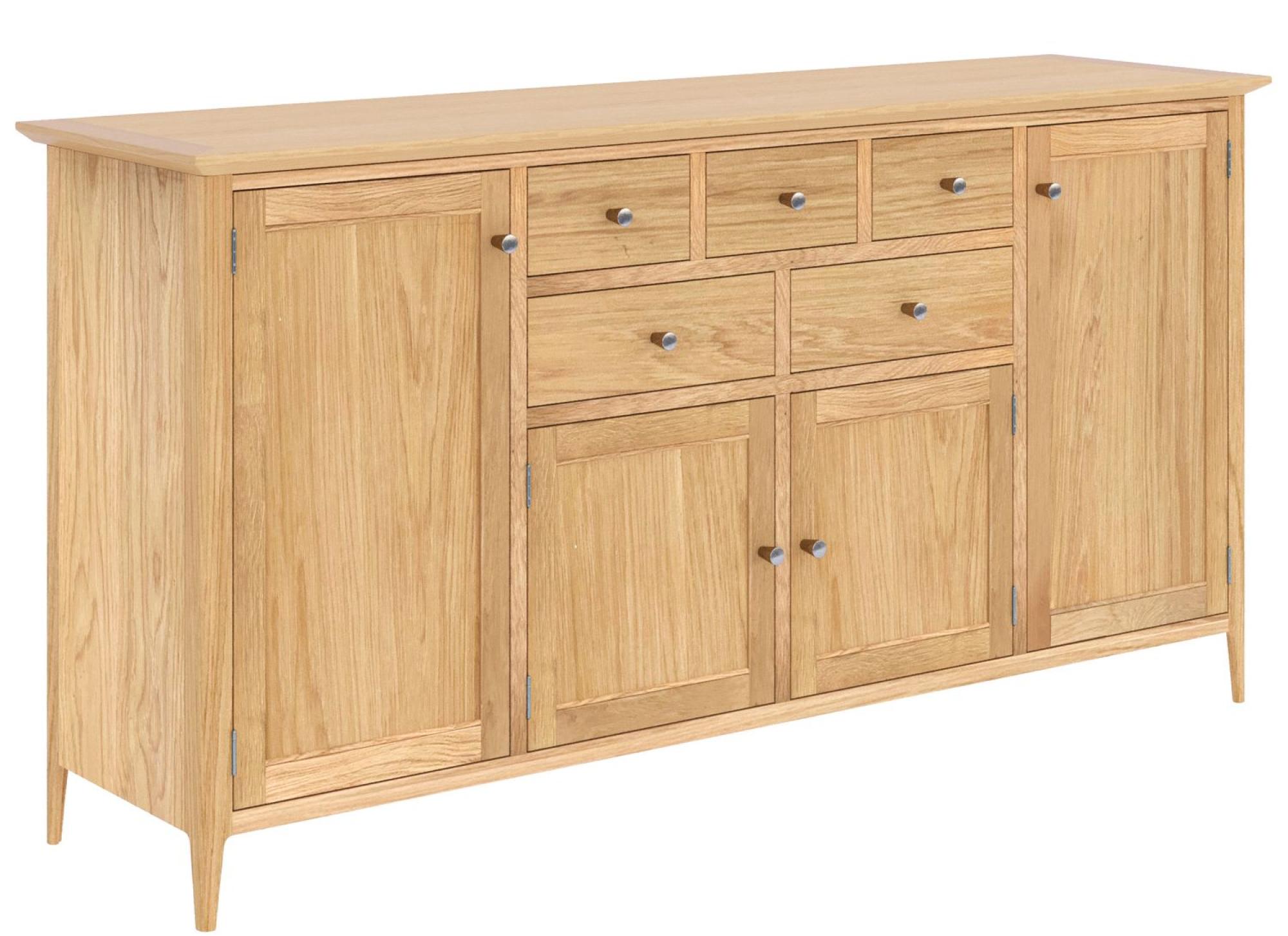 Selene Oak 170cm Large 4 Door Sideboard