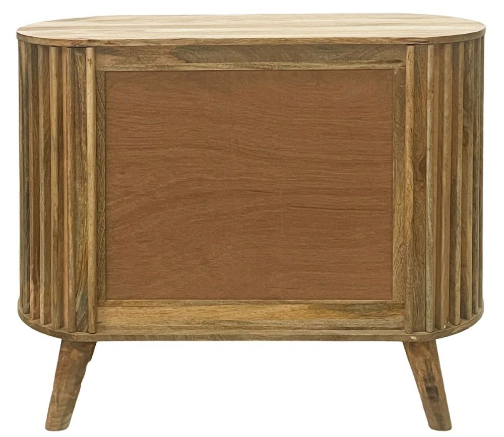 Slated Mango Wood 95cm Small Sideboard - 2 Doors