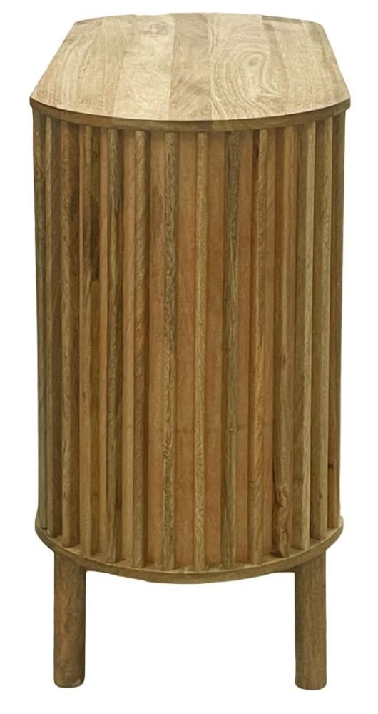 Slated Mango Wood 95cm Small Sideboard - 2 Doors