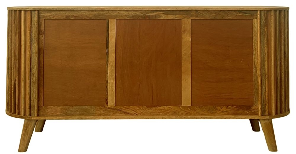 Slated Mango Wood Large Sideboard - 2 Doors