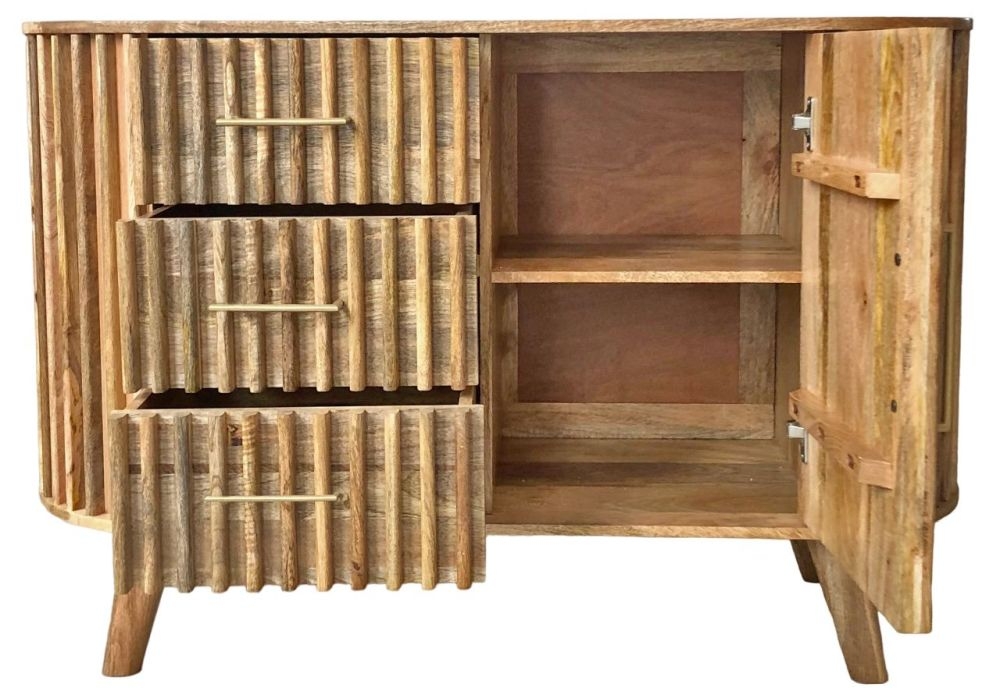 Slated Mango Wood Small Sideboard