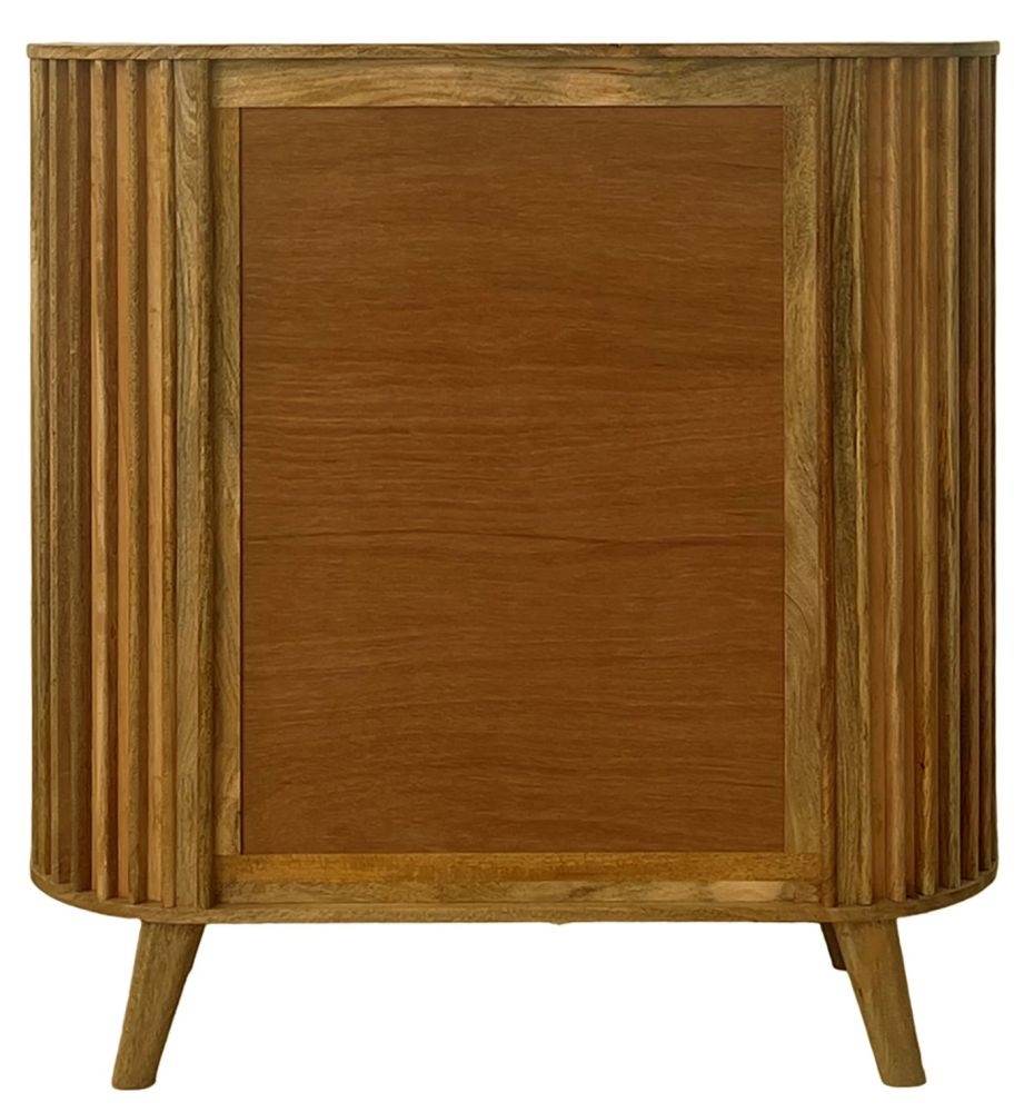 Slated Mango Wood Small Sideboard - 2 Doors