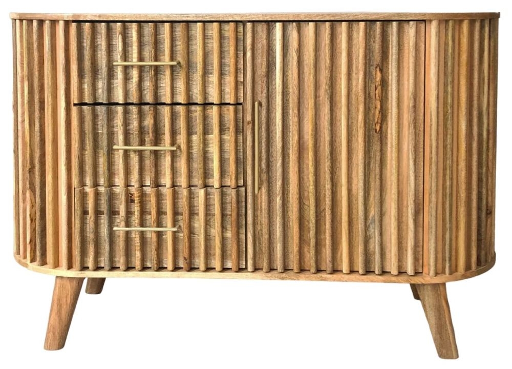 Slated Mango Wood Small Sideboard