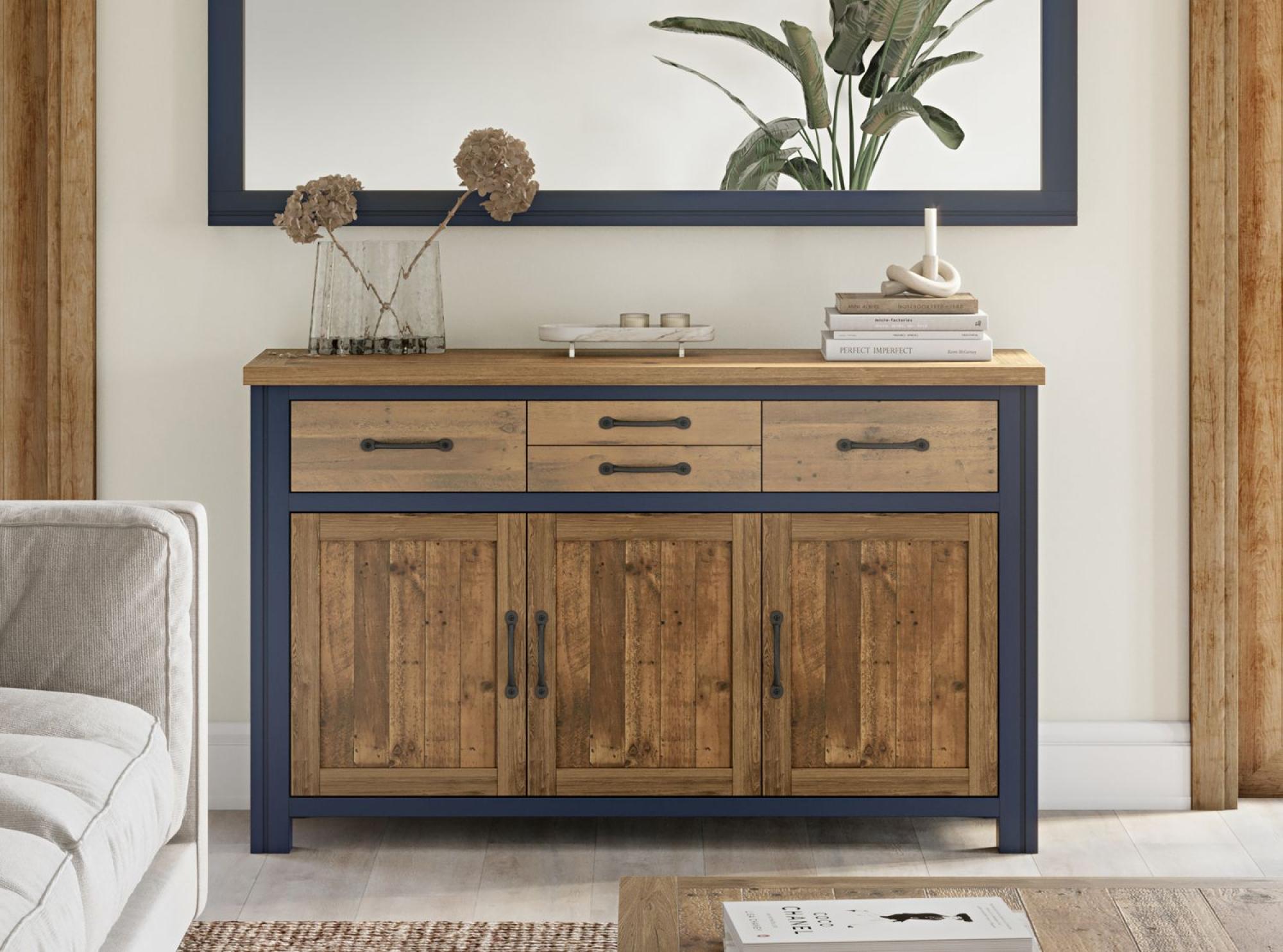 Splash Blue Sideboard - Medium - 3 Door