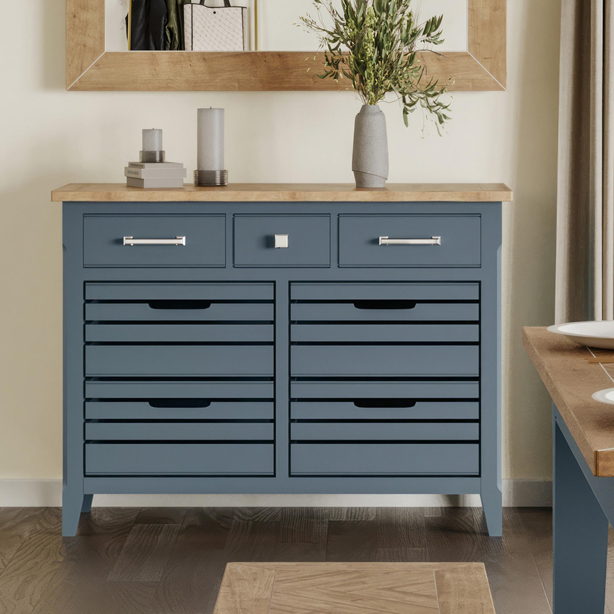 Signature Blue Sideboard - 7 Drawer