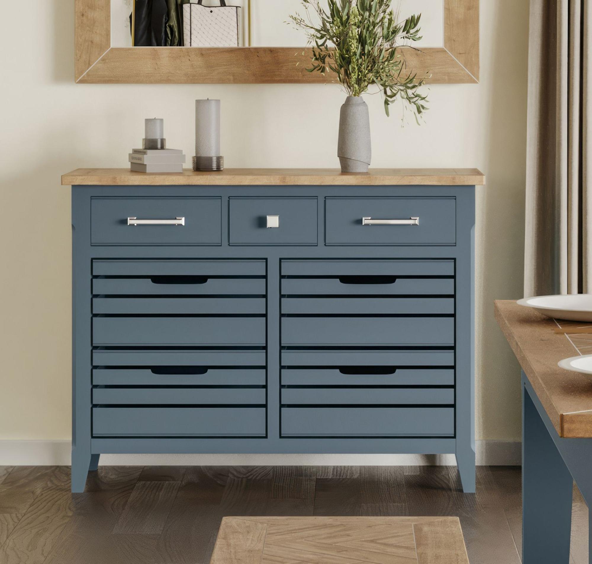 Signature Blue Sideboard - 7 Drawer