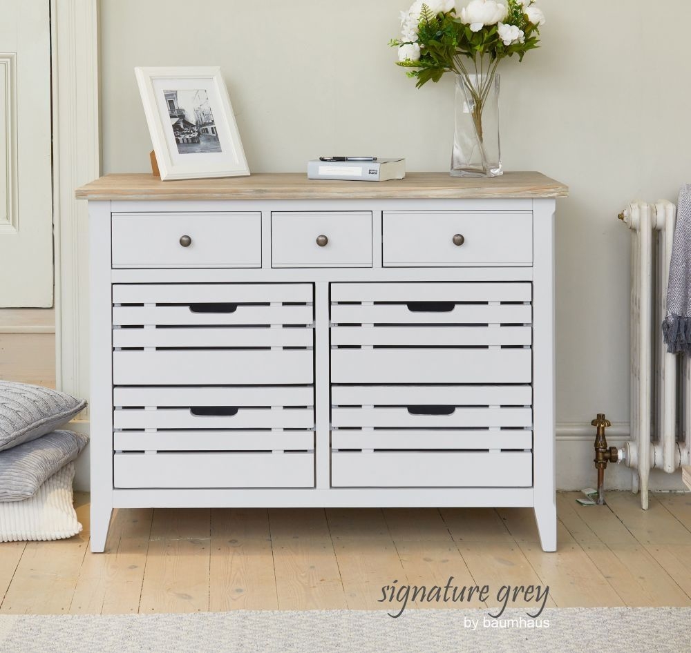 Signature Grey Painted Sideboard - 7 Drawer
